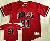 Men's Chicago Bulls #91 Dennis Rodman Red Short Sleeved AU Throwback Jersey Dzhi,baseball caps,new era cap wholesale,wholesale hats
